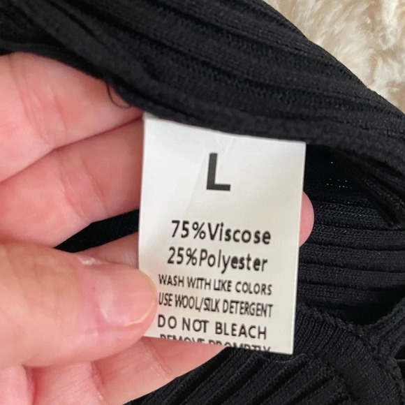 Women’s black ribbed cami top sleeveless summer unlined size Large - Picture 4 of 4